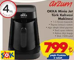ARZUM OKKA MİNİO JET TÜRK KAHVESİ MAKİNESİ